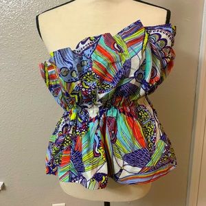 Anthropology Multi colored abstract blouse